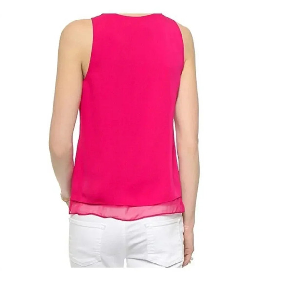 DIANE VON FURSTENBERG Raica‎ 100 % Silk keyhole Pink Sleeveless Top Size P - Picture 9 of 9